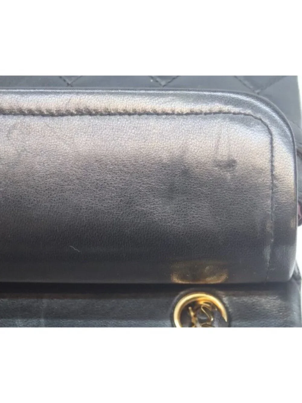 Chanel Black Lambskin Gold Double Flap Bag Quilted 23